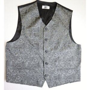MEN S GRAY PRINT FORMAL VEST - CITY STREETS - SIZE L